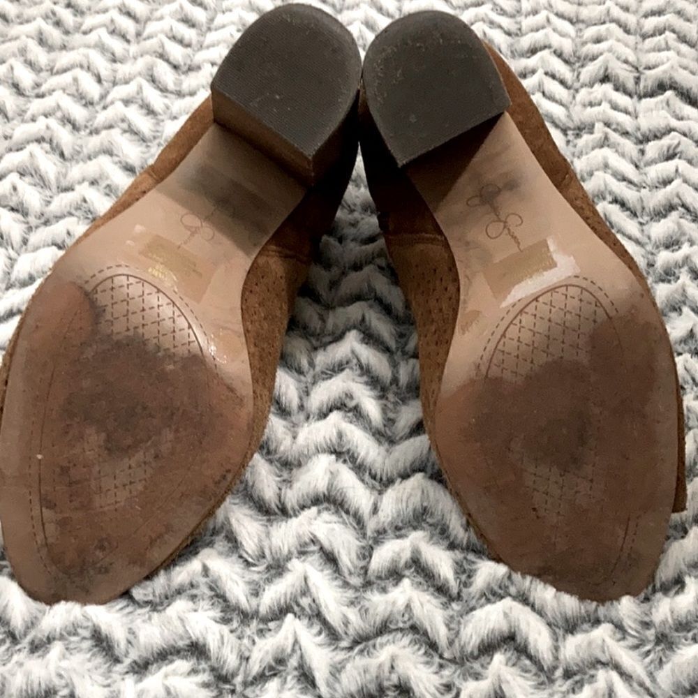 Jessica Simpson Suede Ankle Boots with Peep Toe - Picture 4 of 4